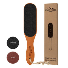 Pumice Valley foot file with wooden handle for smooth heels in the shower.