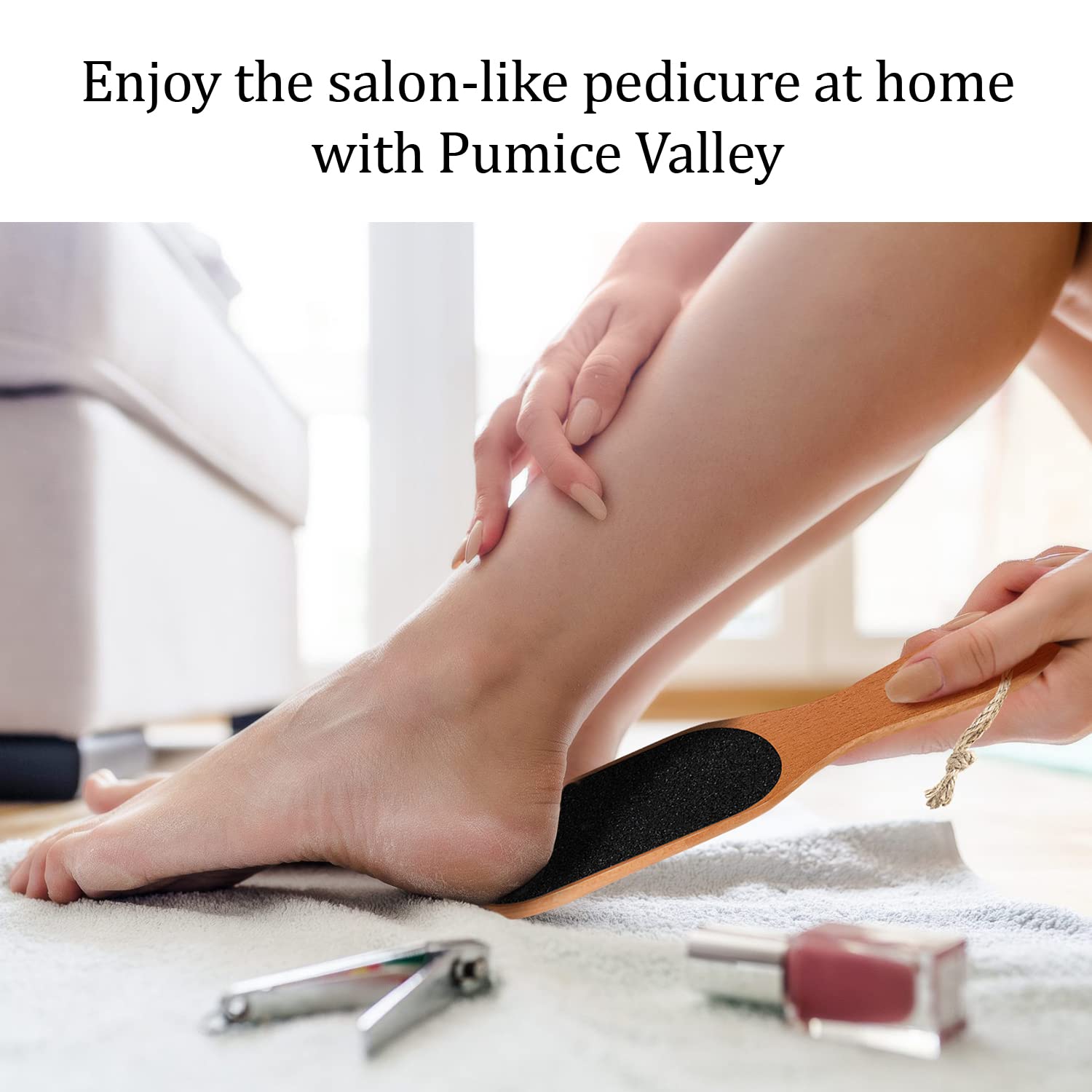 Pumice Valley wooden pedicure tool for spa-like results.