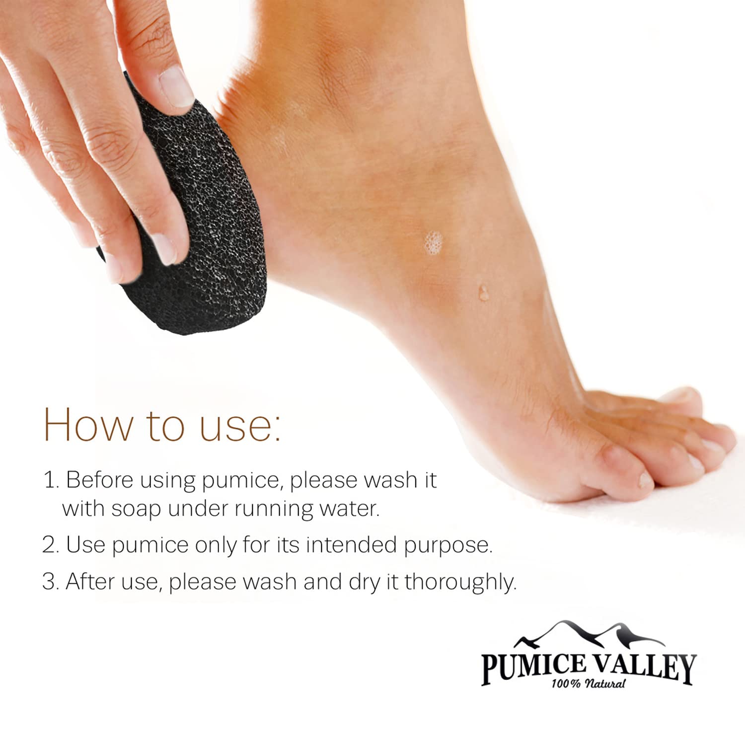 Pumice Valley hand-held stone with ergonomic grip for easy use