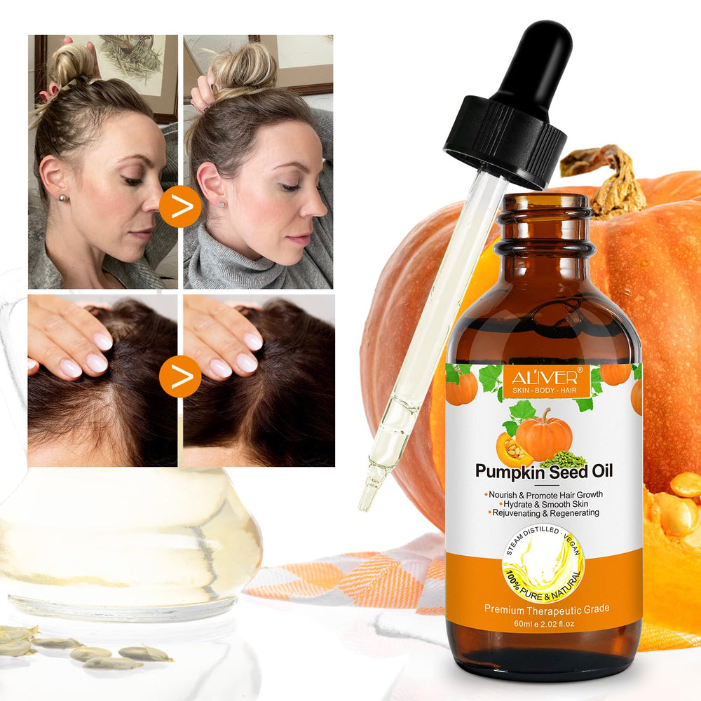 Scalp massage with Pumpkin Seed Oil; deep nourishment for a healthier-looking scalp.
