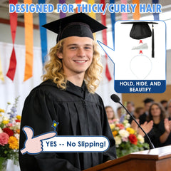 PUNCHMAN Graduation Headband Insert with felt attachment for quick setup.