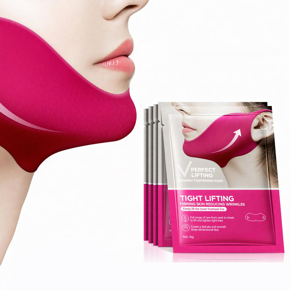 punkten Collagen V-Line Mask tightens under the chin for a sculpted look