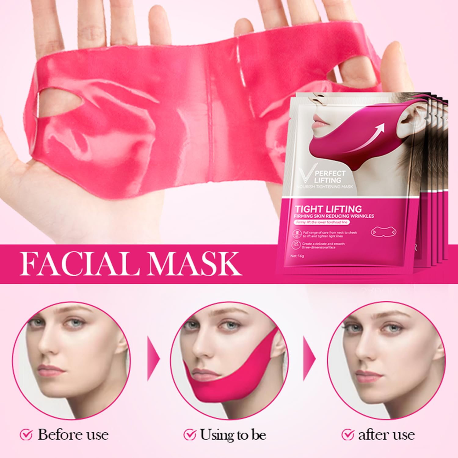 punkten Collagen V-Line Mask comes in sealed single-use packs
