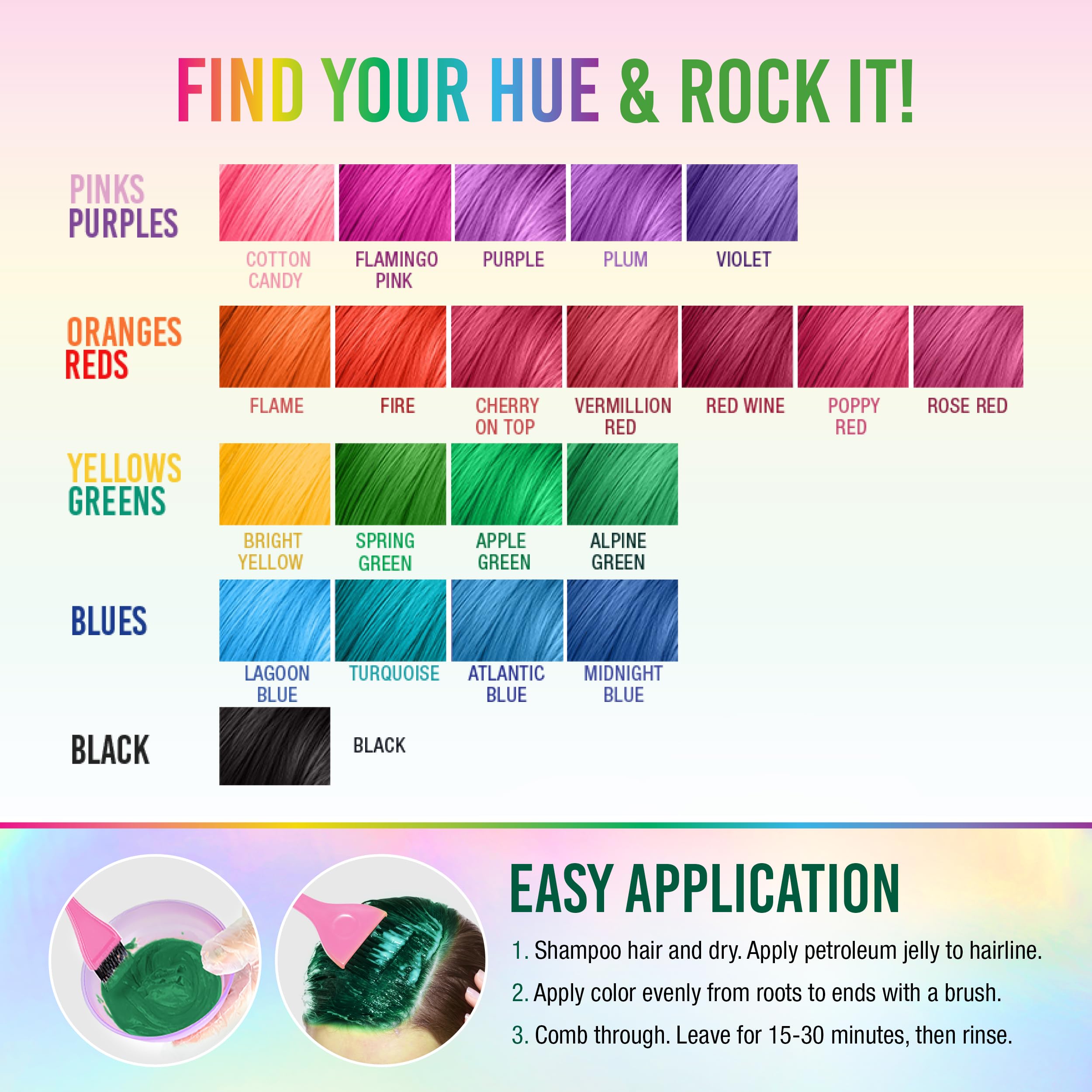 Punky Alpine Green finished hair reveals vibrant conditioning color with shine
