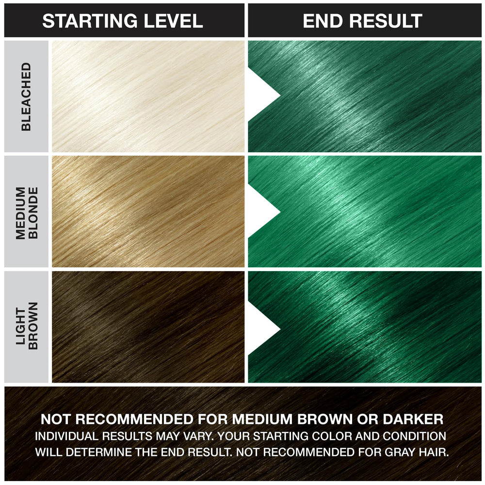 Punky Alpine Green ombre look demonstrates multi-tonal possibilities and fade-friendly color