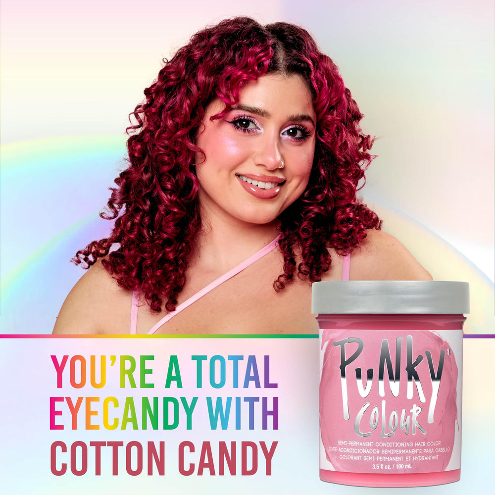 Punky Cotton Candy applied to hair ends for an even pastel finish.