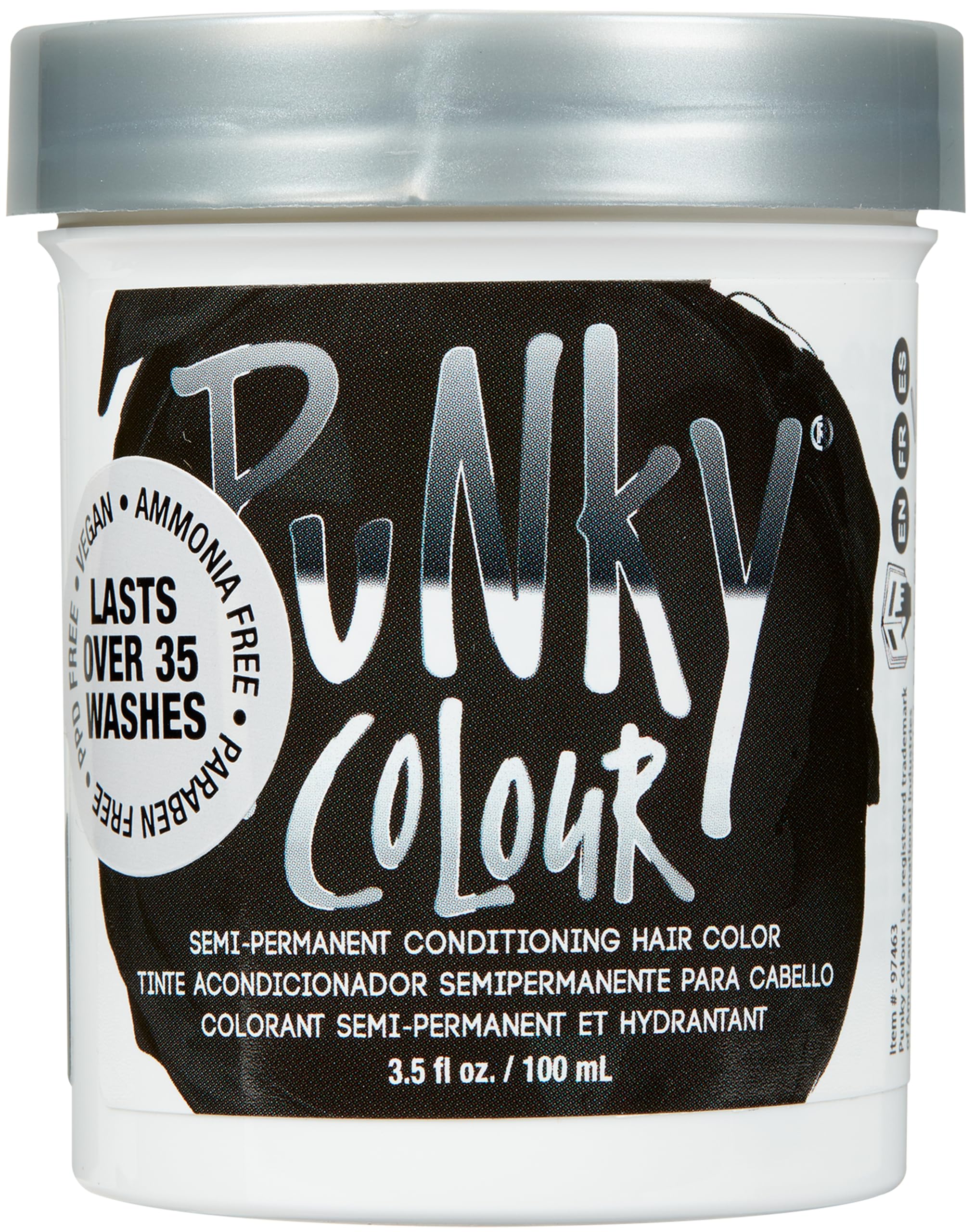 Punky Ebony semi-permanent bottle front shows vegan color for easy at-home styling.