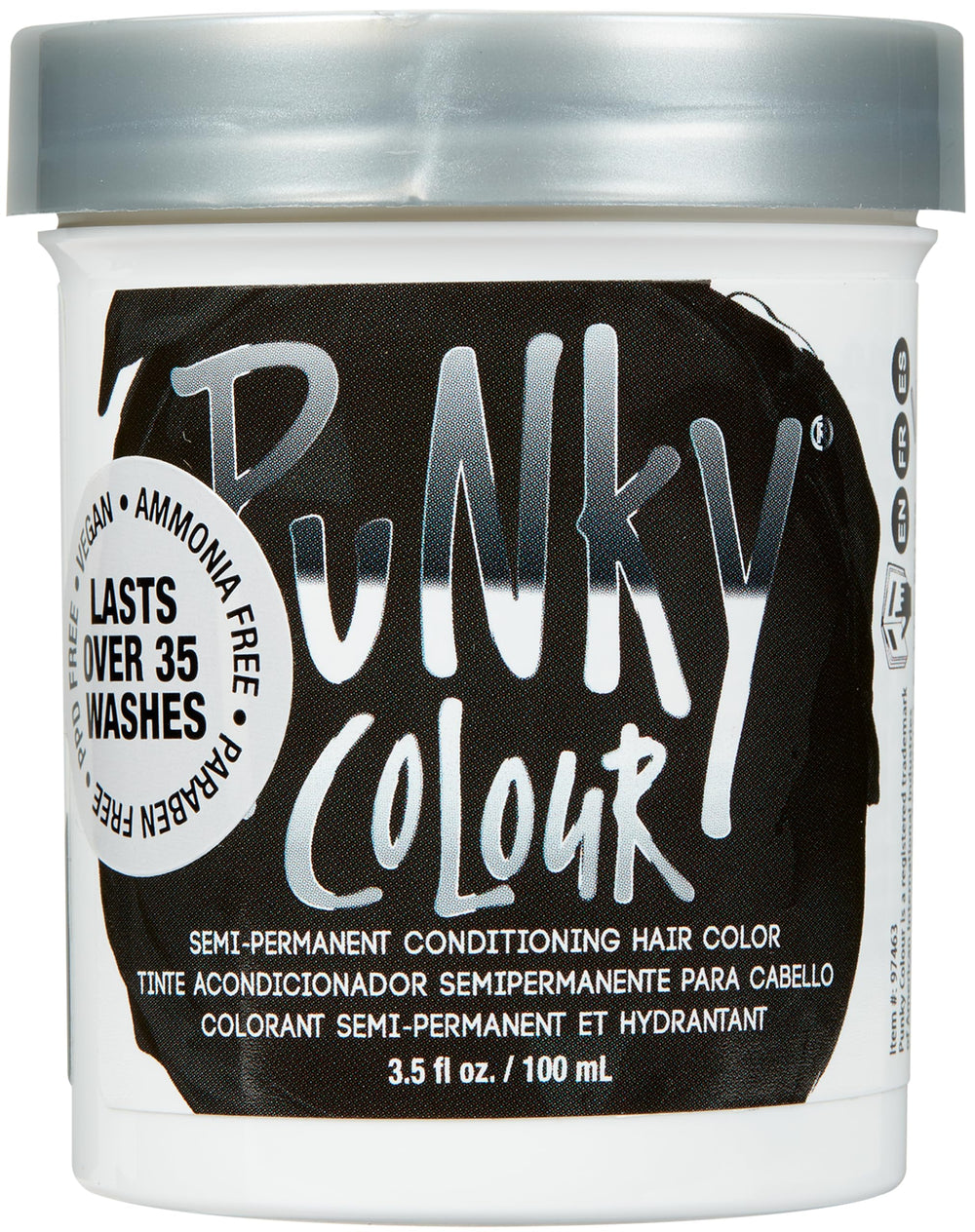 Punky Ebony semi-permanent bottle front shows vegan color for easy at-home styling.