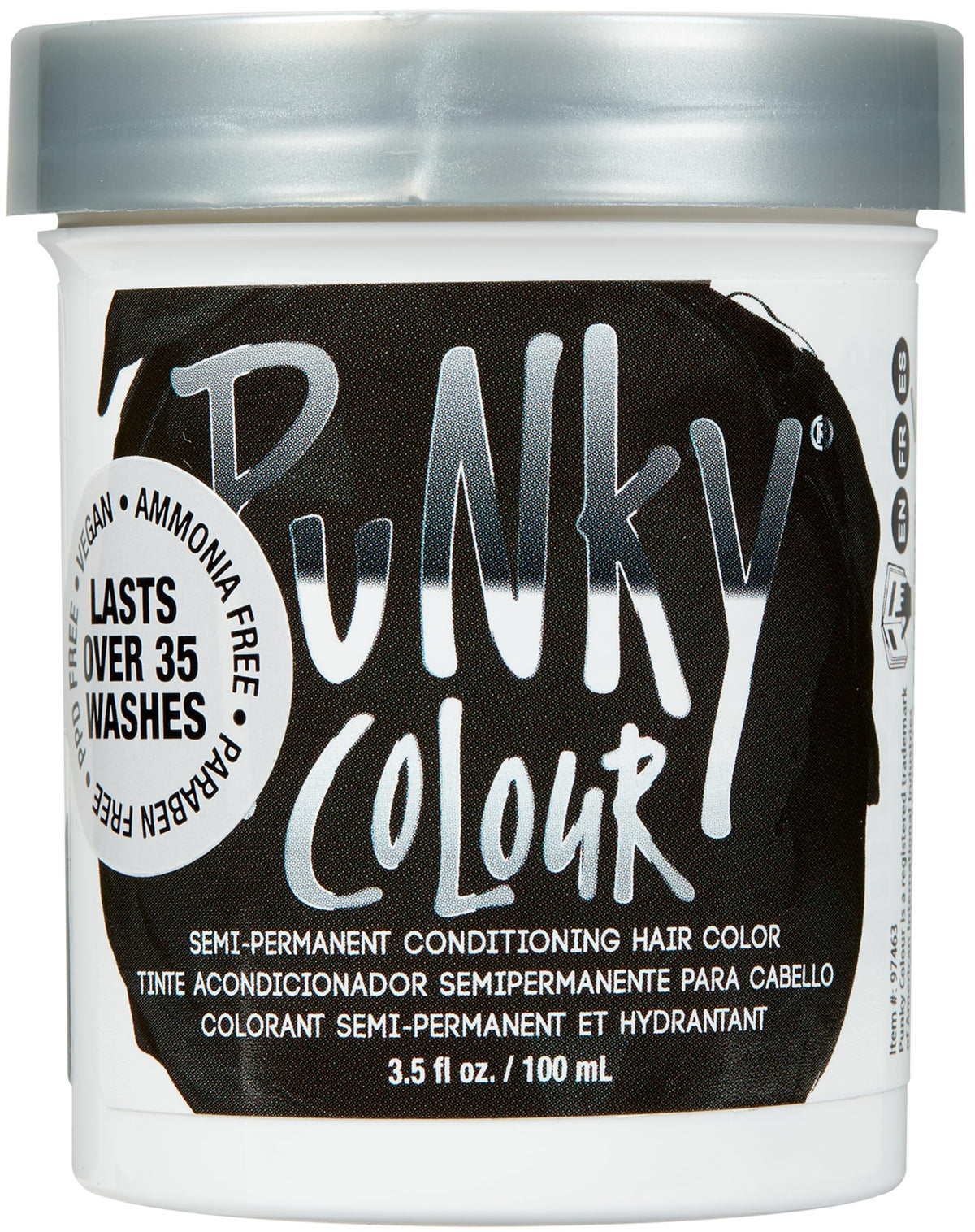 Punky Ebony semi-permanent bottle front shows vegan color for easy at-home styling.