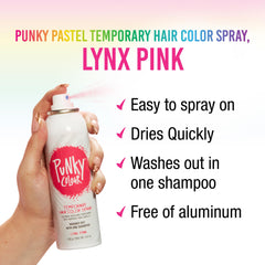 Punky Lynx Pink spray-on application for easy, mess-free color.