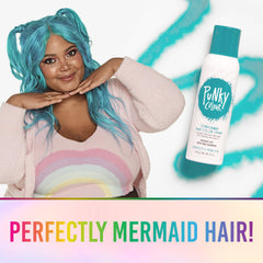 Punky Perfectly Peacock shows rapid drying on hair after spray application.