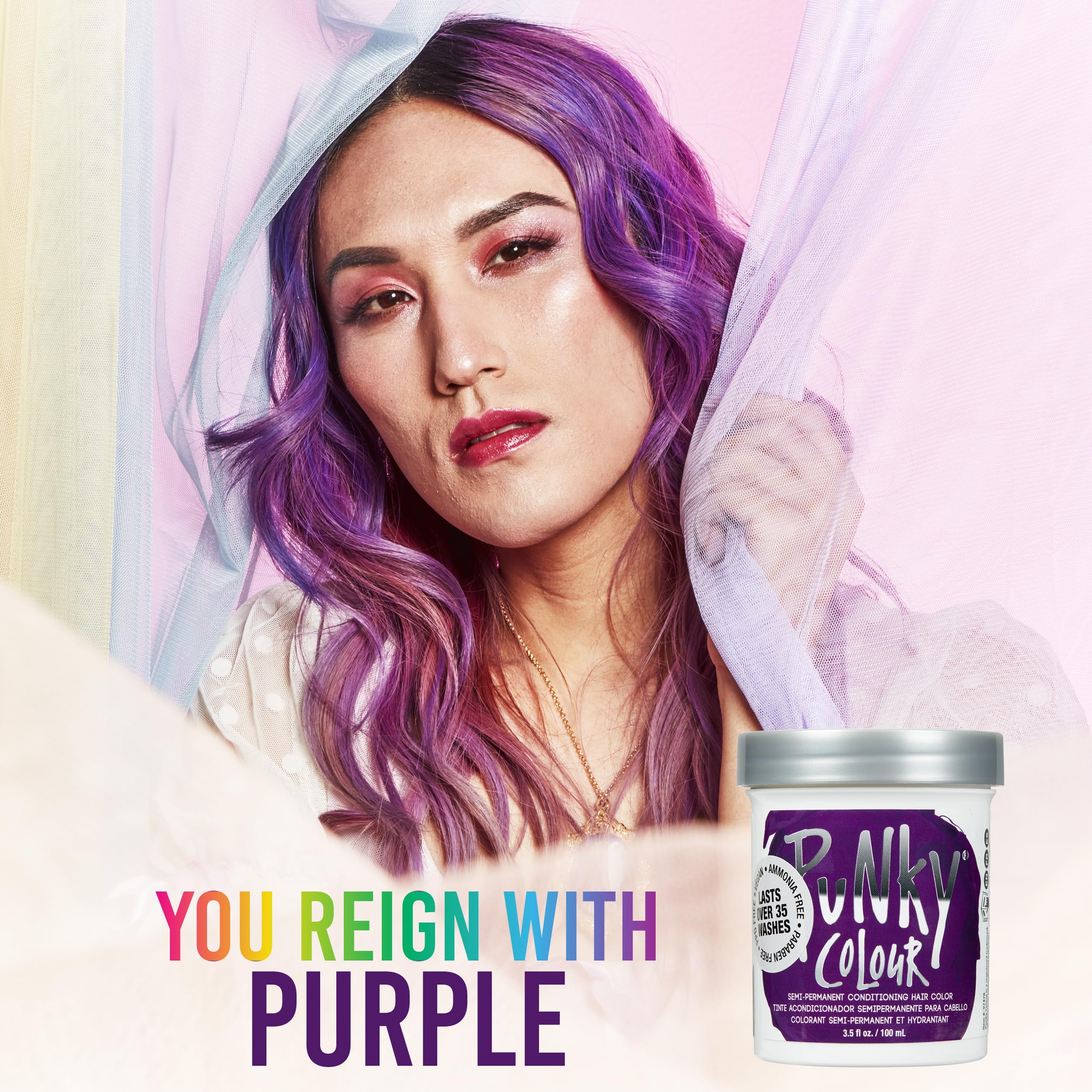 Punky Purple conditioning formula close-up highlights nourishing texture.