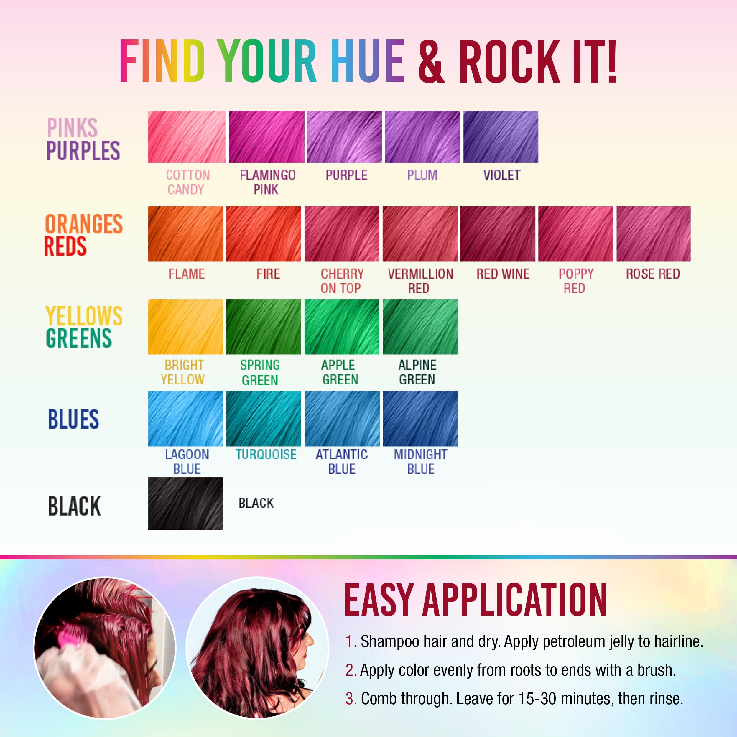Punky Red Wine finished hair shine after use.