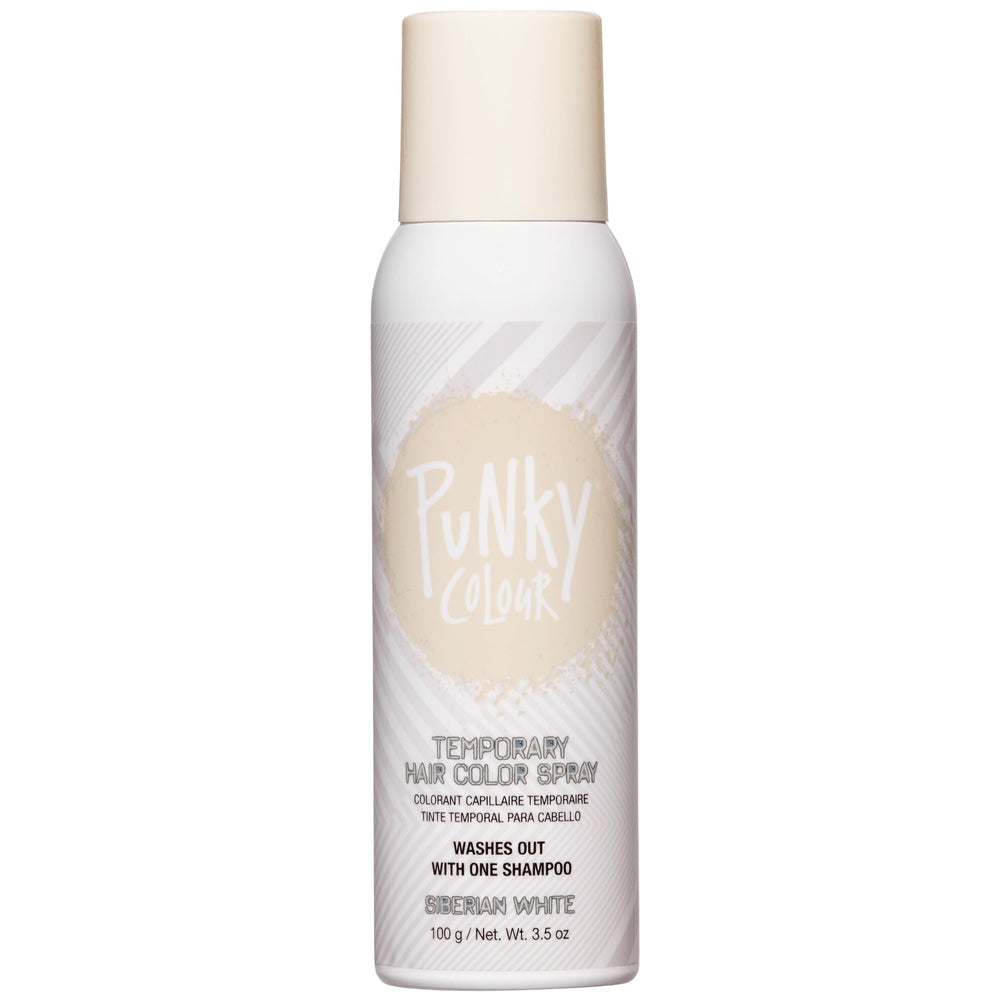 Punky Siberian White spray bottle close-up showing easy color application.