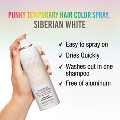 Punky Siberian White spray nozzle action delivering bold color.
