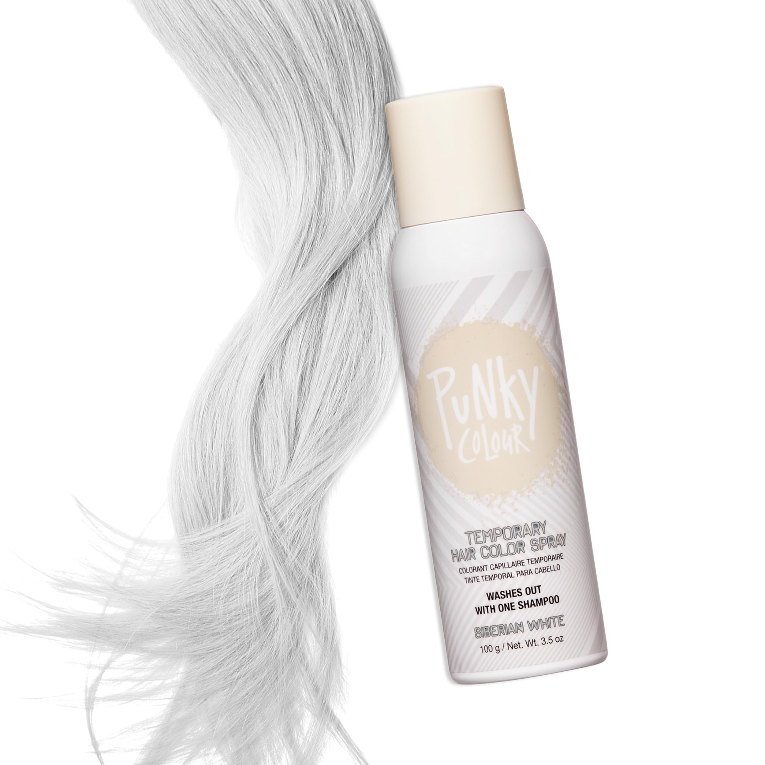 Punky Siberian White color rinses out easily with shampoo.