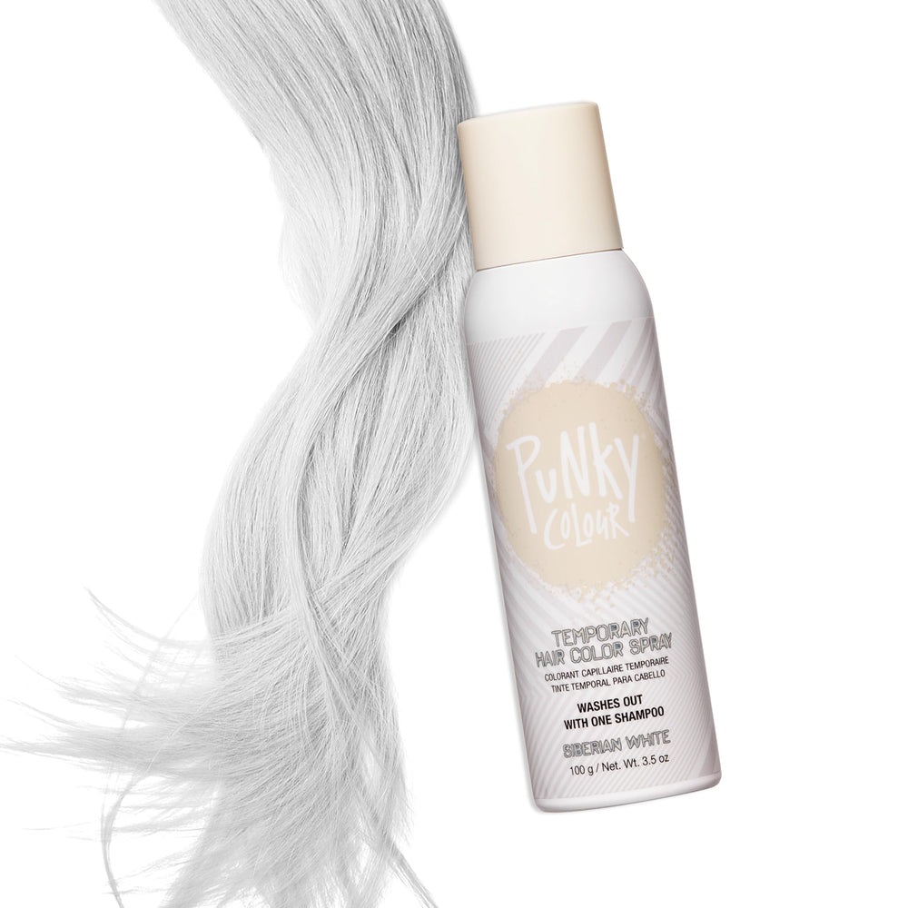 Punky Siberian White color rinses out easily with shampoo.