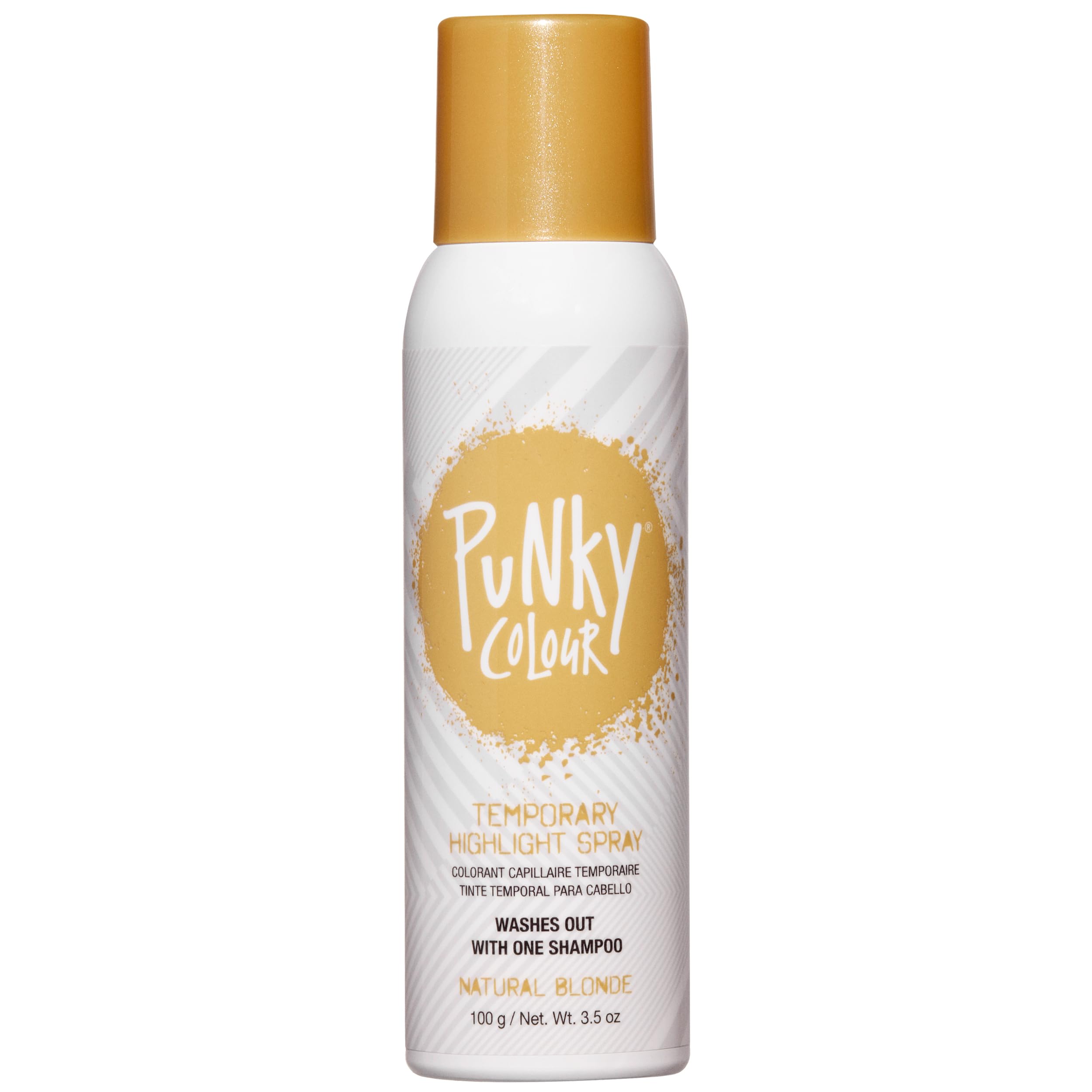 Punky Temporary Hair Highlight Spray bottle close-up for travel-ready color.