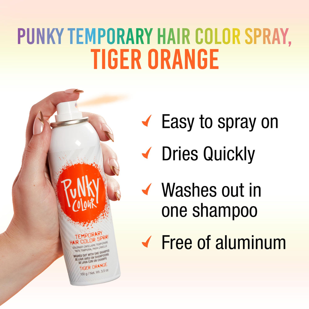 Punky tinte temporal Tigre Naranja: lavado fácil tras el evento.