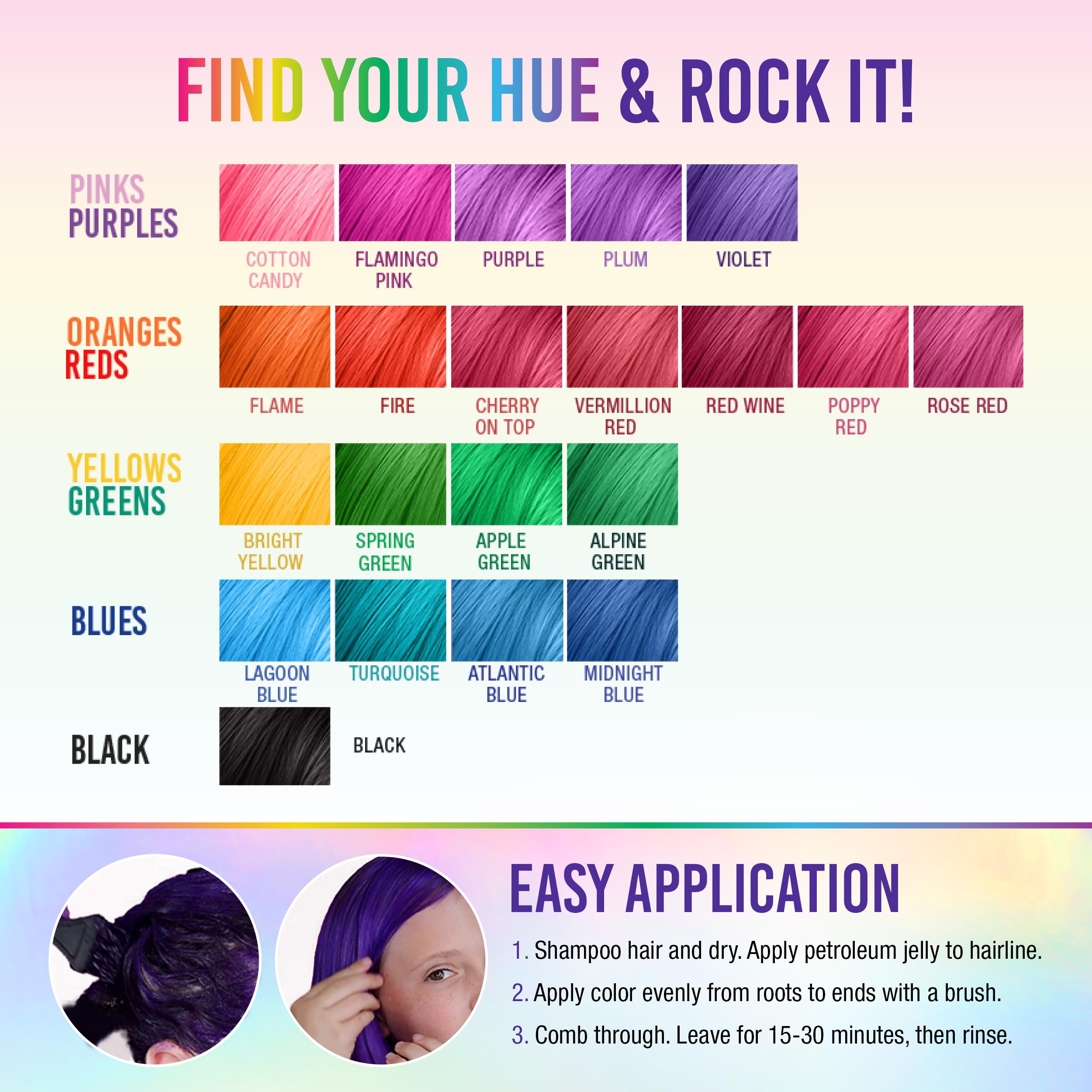 Punky Violet vegan, cruelty-free dye suitable for all hair types.