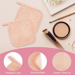 Puomue makeup remover cloth 6x6 inch size for easy facial maneuvering.