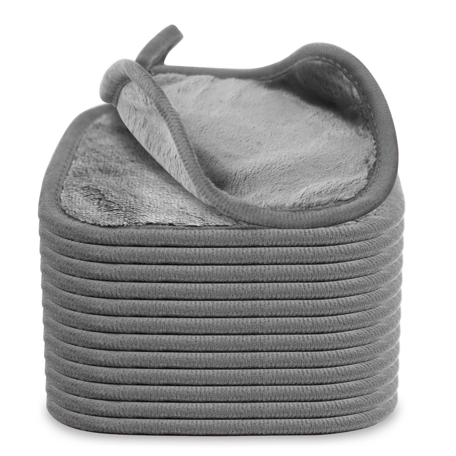 Paños desmaquillante Puomue de microfibra, pack de 12, ideal para limpieza suave diaria.