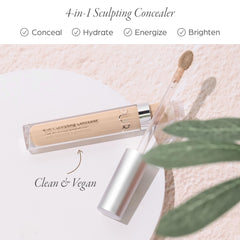 Minimalist tube application of PÜR MINERALS 4-in-1 Sculpting Concealer for smooth coverage.
