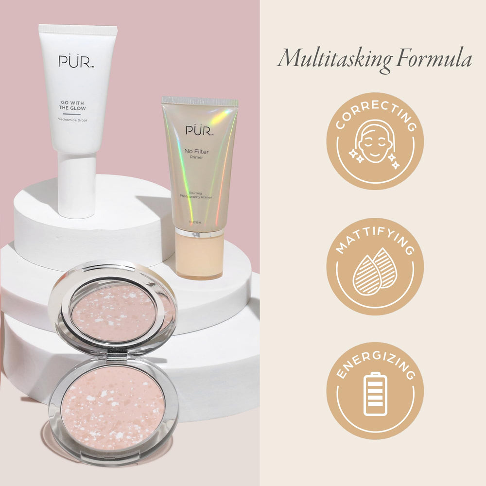 Swatch demonstrates pore-blurring and smooth skin with Balancing Act.