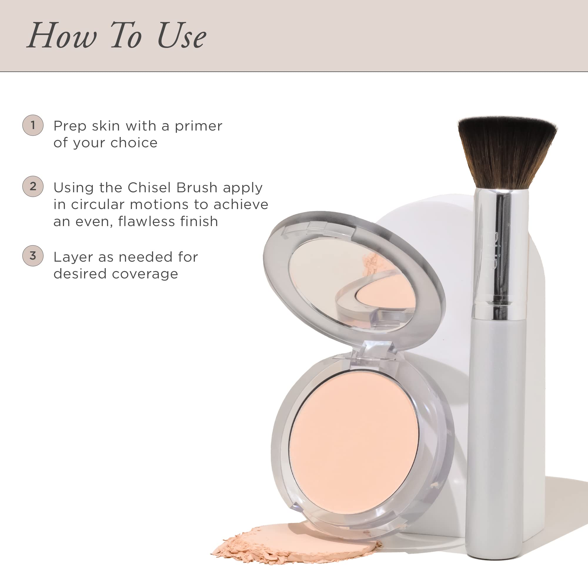 PÜR MINERALS Ceramide skin-tone texture close-up shows smooth finish potential.