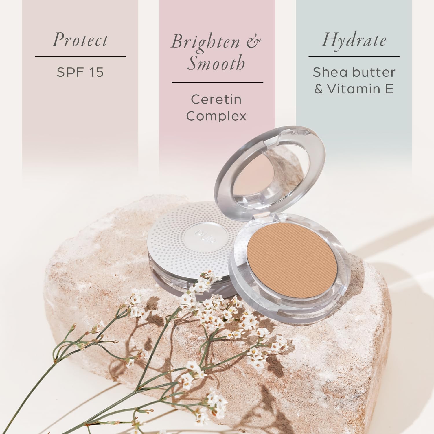 PÜR MINERALS close-up application showcasing seamless foundation finish on skin