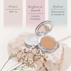 PÜR MINERALS close-up application showcasing seamless foundation finish on skin