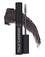 PÜR MINERALS Fully Charged Mascara bottle shows travel-size design for bold lashes.
