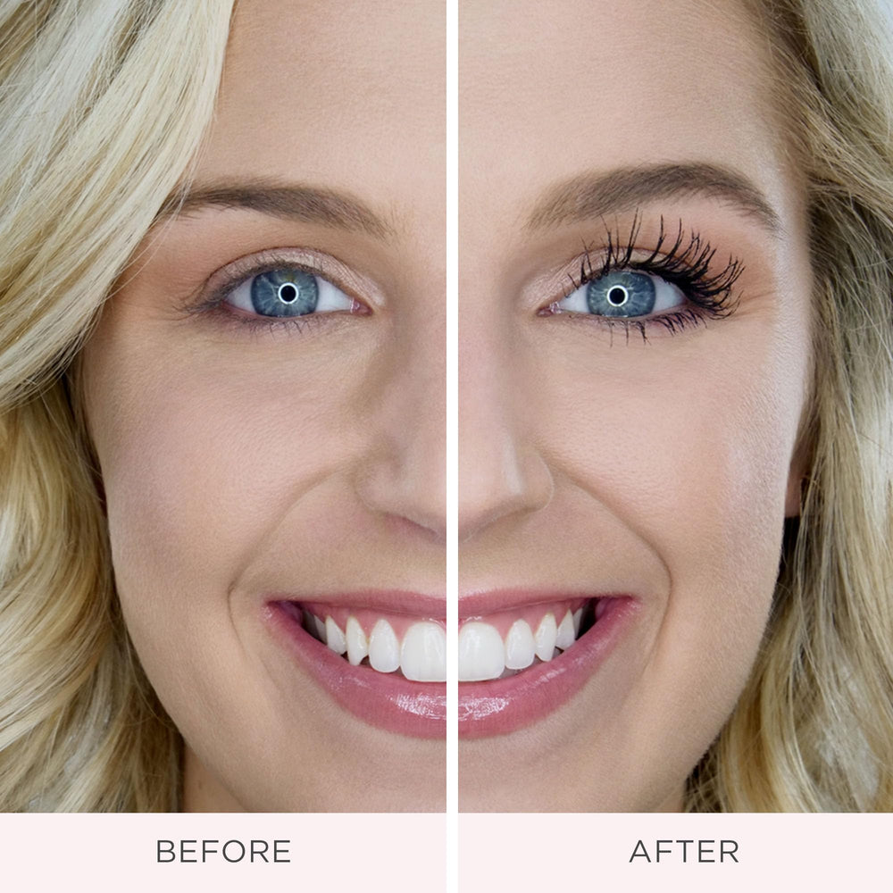 PÜR MINERALS Fully Charged Mascara closeup reveals magnet-like formula for lift.