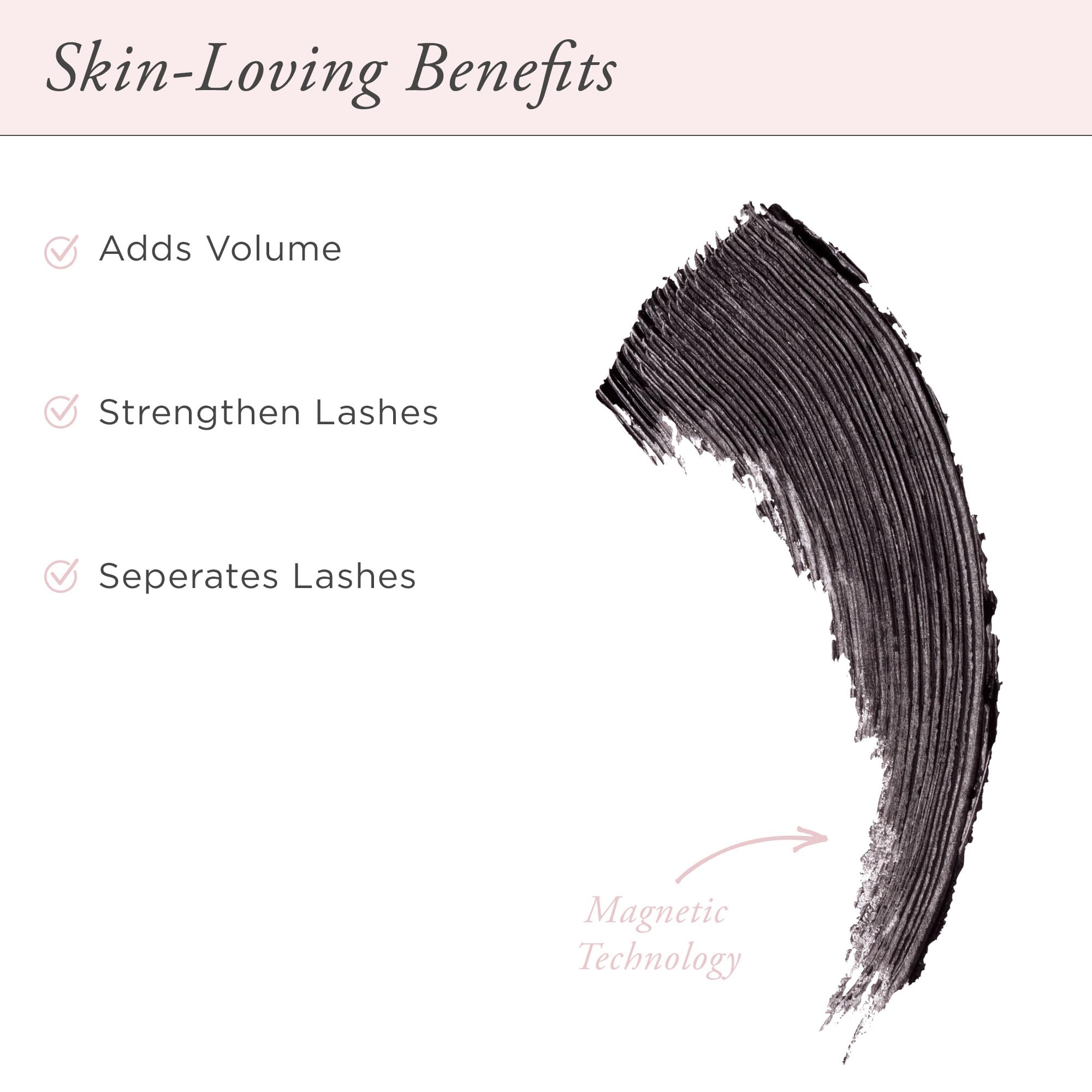 PÜR MINERALS Fully Charged Mascara wand enhances lift and separation with precision.