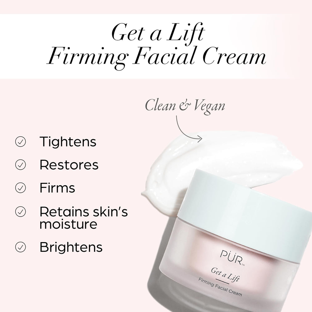 PÜR MINERALS Get A Lift Firming Cream jar close-up with firming texture