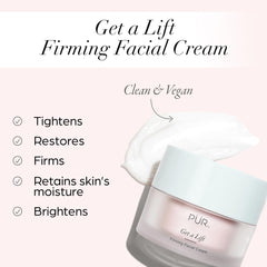 PÜR MINERALS Get A Lift Firming Cream jar close-up with firming texture