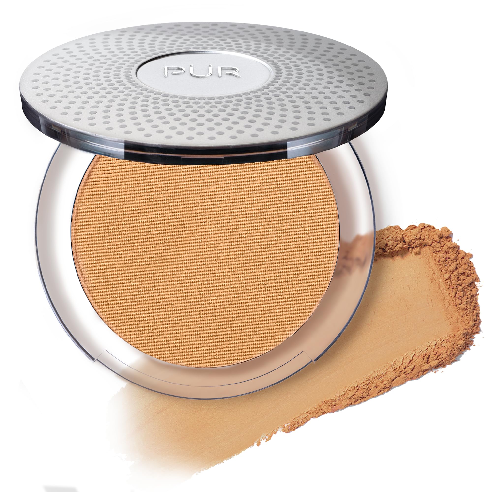 PÜR MINERALS PUR Beauty 4-in-1 powder compact for multitasking foundation use.