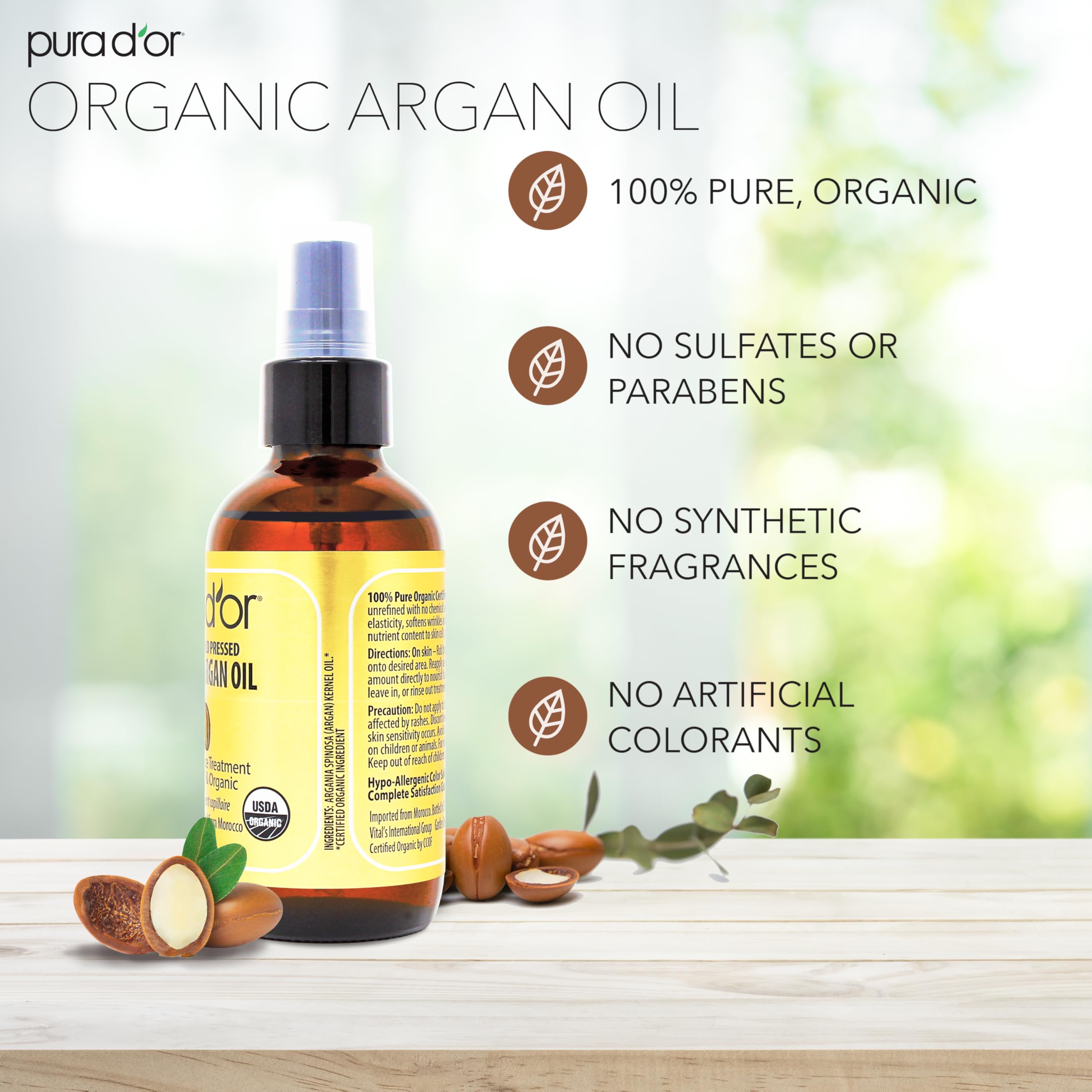 PURA D'OR Argán: cabello suave y brillo natural