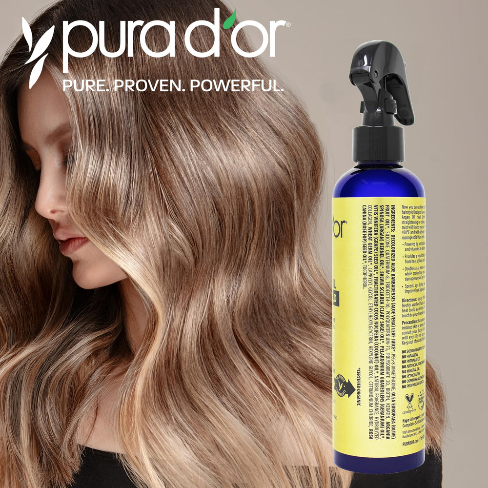 PURA D'OR Aceite de Argán: brillo sedoso y cabello más suave tras la aplicación.