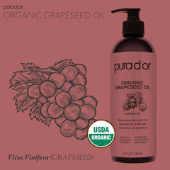 PURA D'OR Aceite de semilla de uva, uso en aromaterapia en casa.