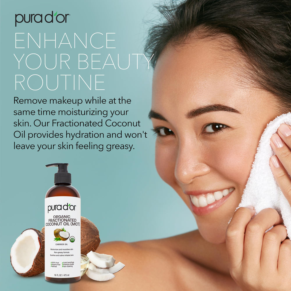 PURA D'OR Aceite de Coco Fraccionado para cuidado de uñas y cutículas.