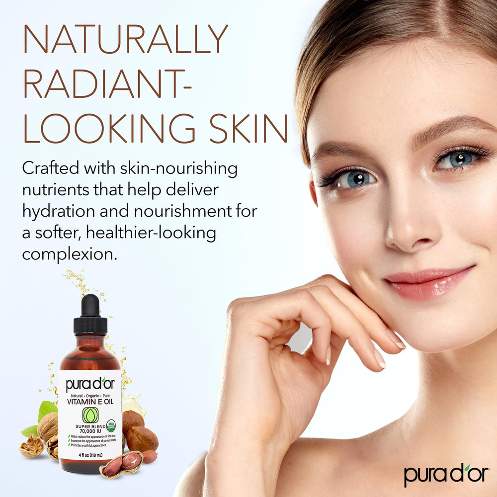 PURA D'OR Aceite de Vitamina E, tratamiento de cutículas para uñas sanas.