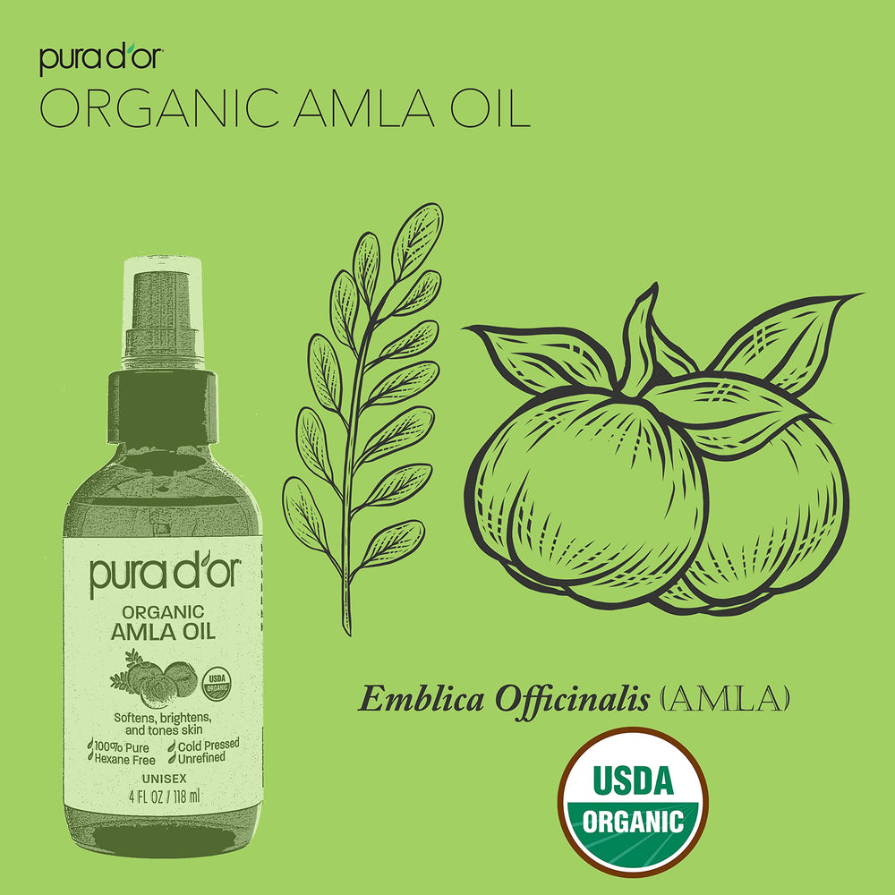PURA D'OR Amla Aceite: cabello con brillo natural y saludable