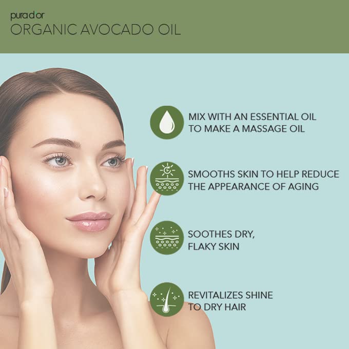 PURA D'OR Avocado Oil on skin for dewy, nourished complexion