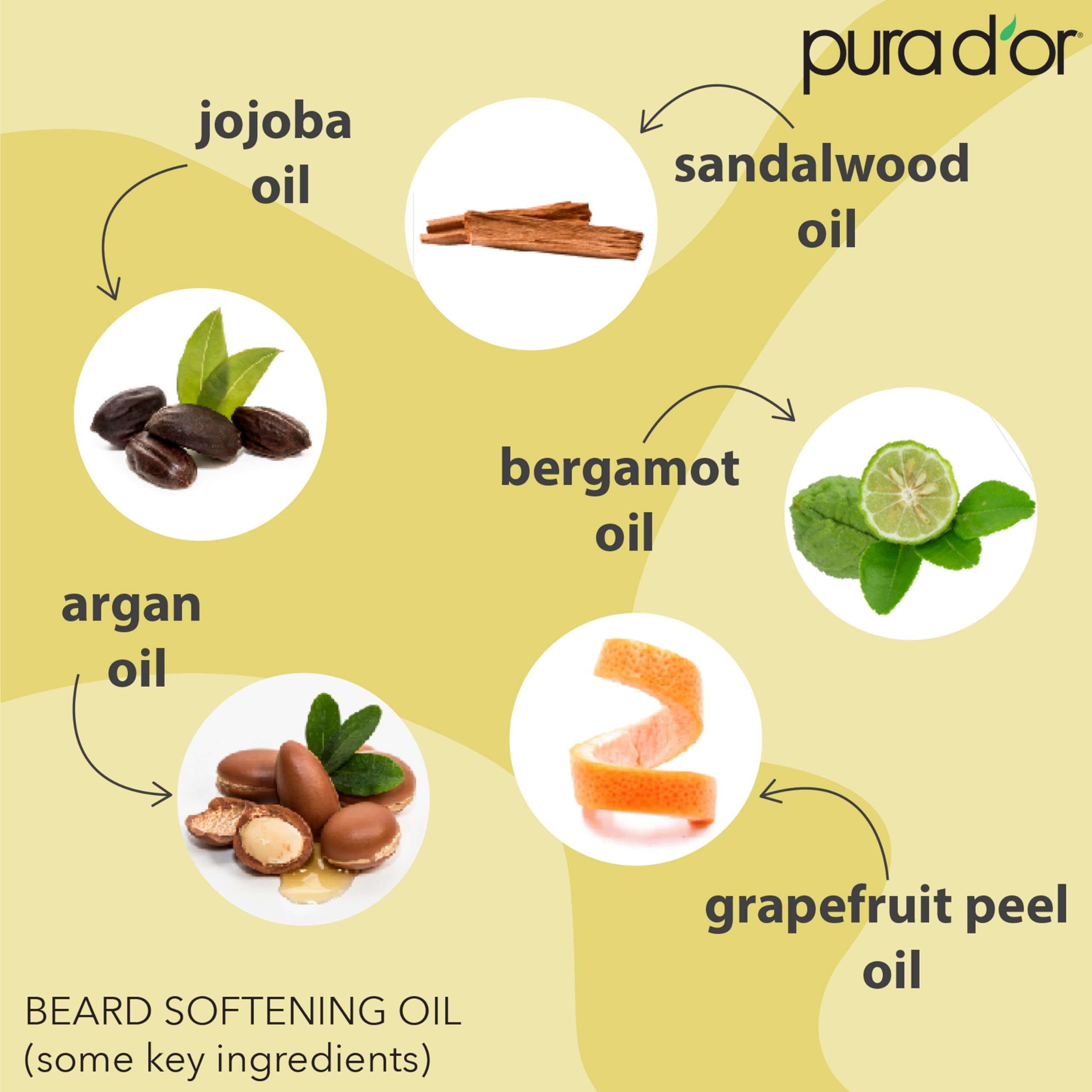PURA D'OR beard oil with argan and jojoba nourishes hair and skin.