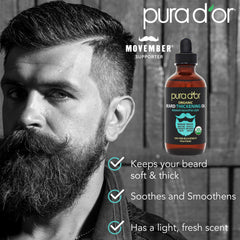 PURA D'OR beard oil Biotin and Castor oils boost softness and manageability