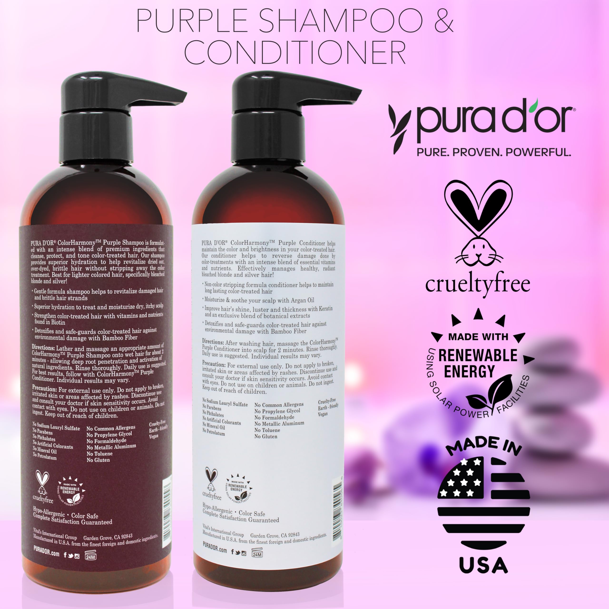 PURA D'OR Color Harmony duo-pack on shelf highlights eco-conscious packaging.