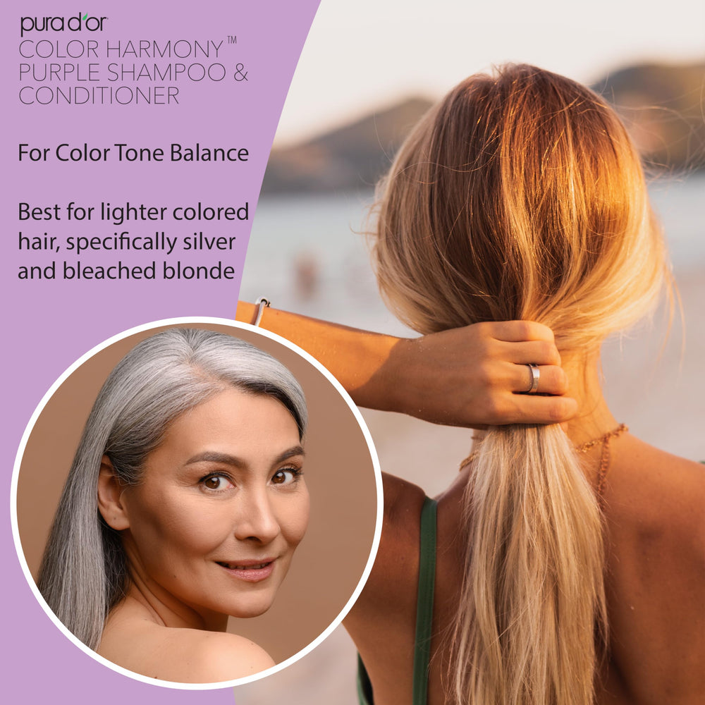 PURA D'OR Color Harmony conditioner bottle with bamboo fiber protects color.