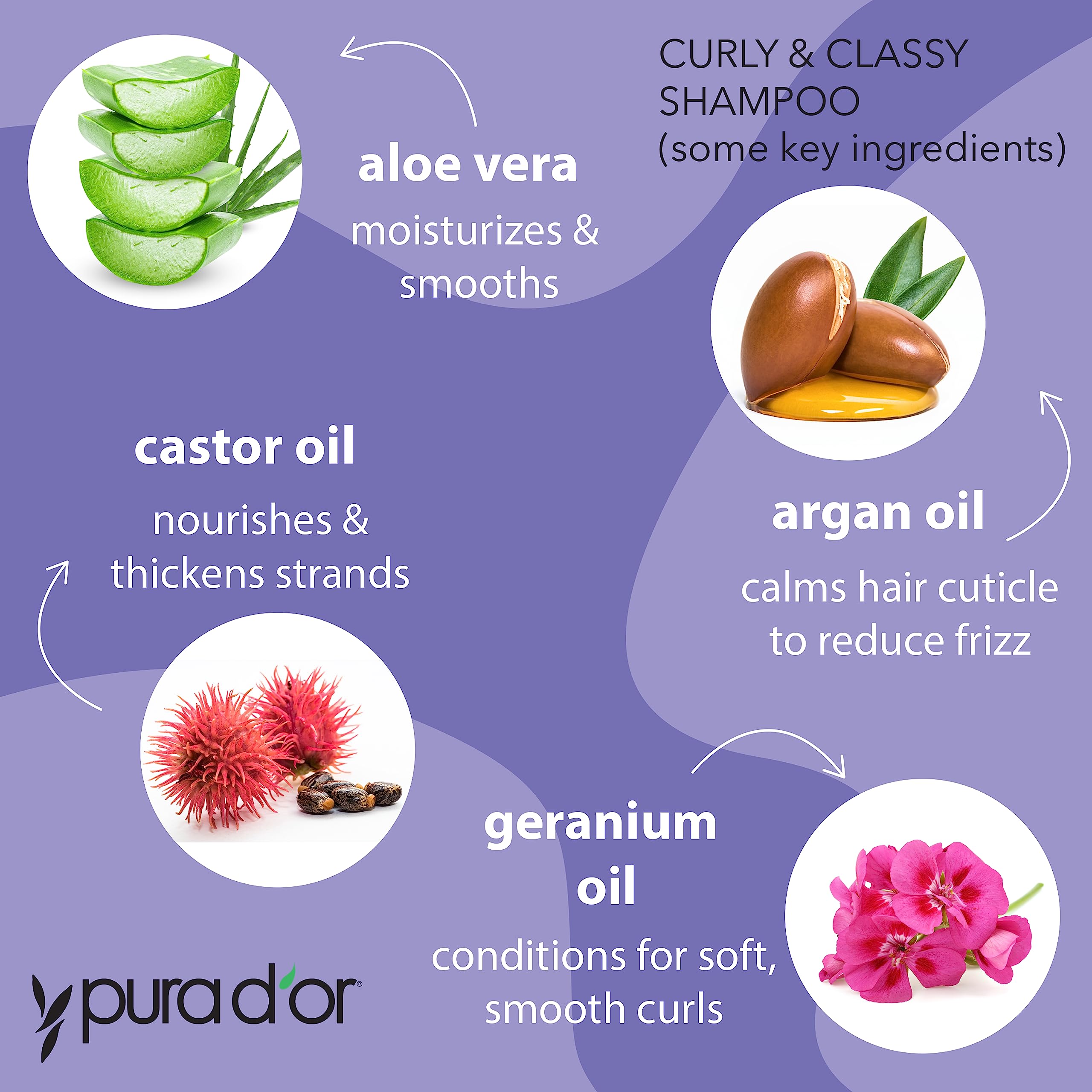 PURA D'OR Curly & Classy Conditioner bottle pump for lightweight conditioning and manageability.