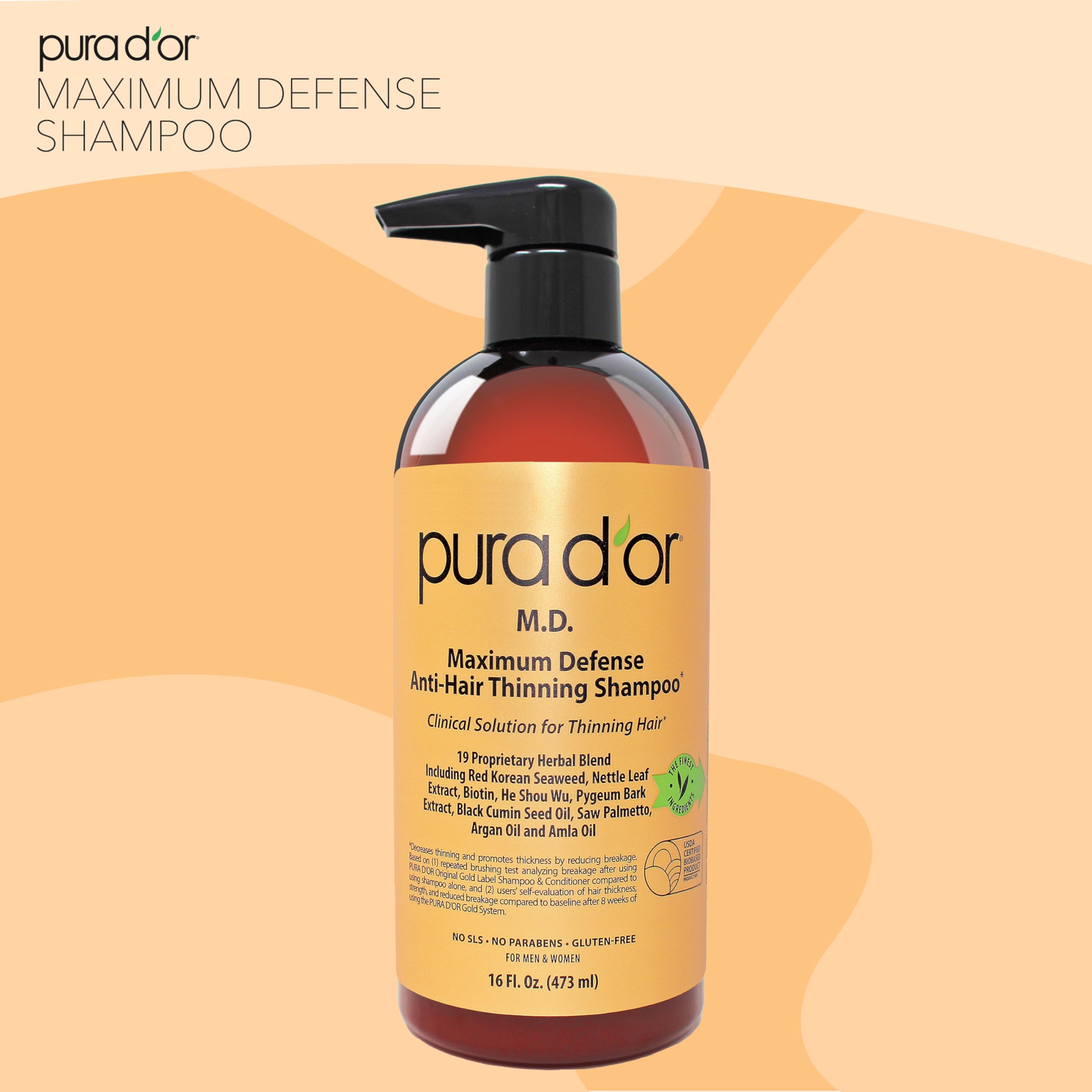 Before and after image showing fuller-looking hair with PURA D'OR